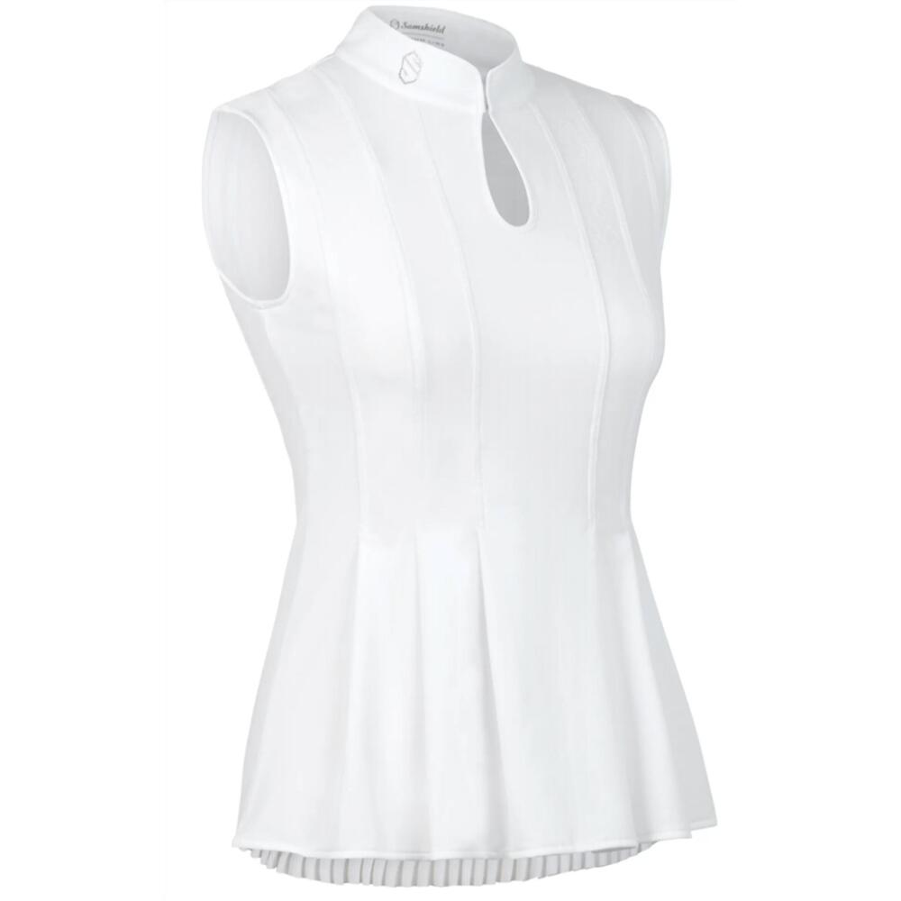 NEW SAMSHIELD phoebe sleeveless show shirt in white